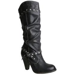 Female Glebe Black Leather Casual in Black