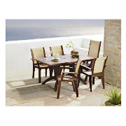 Fixed 6 Seater Outdoor Dining Set,