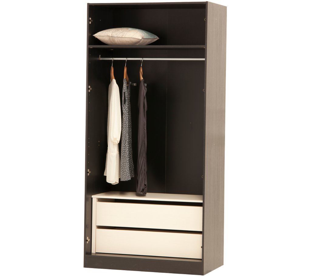 Bedroom Black Double Wardrobe with