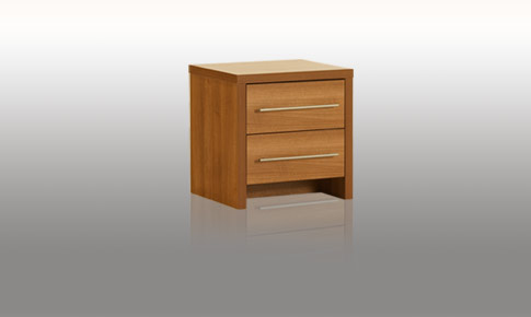 Bedroom Walnut 2 Drawer Bedside Chest