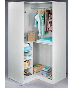 Corner Return Wardrobe - White