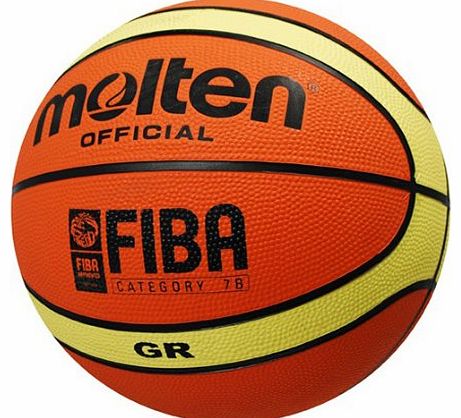 BGR6 Rubber Basketball - Size 6, Orange/Cream