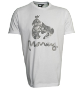 Bright White T-Shirt with Diamonte King Ape