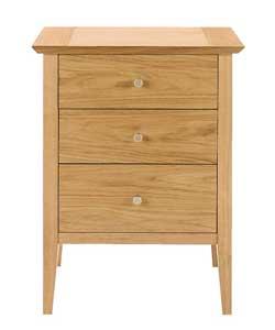 Montreal Light Oak 3 Drawer Bedside Chest