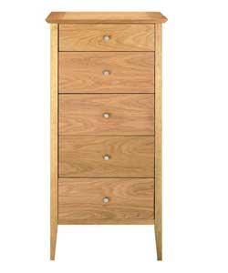 Light Oak 5 Drawer Bedroom Chest