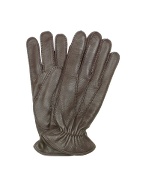 Moreschi Mens Dark Brown Deerskin Leather Gloves