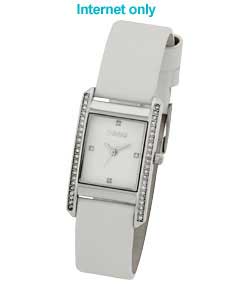 Ladies White Strap Quartz Watch