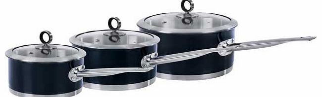 Accents 3 Piece Pan Set - Black