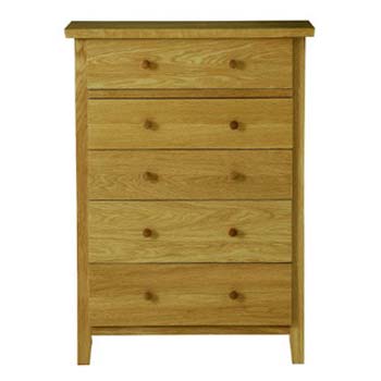 Avenue Oak 5 Drawer Chest