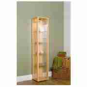 1 Door Glass Display Cabinet, Beech