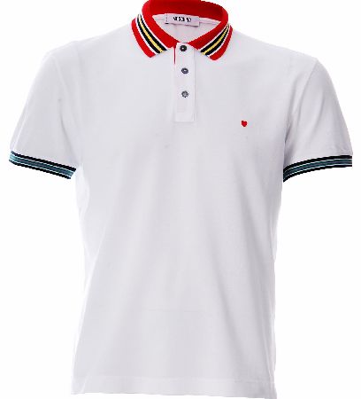 Striped Trim Polo White