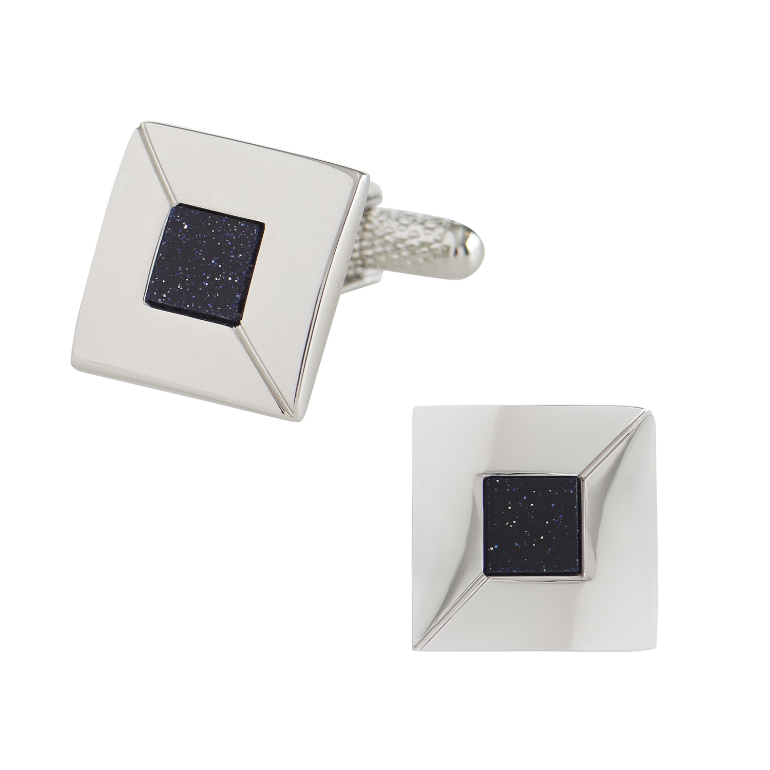 Moss 1851 Navy and Goldstone Insert Cufflinks