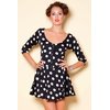 Freya Dress - Black Big Ivory Dots