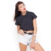 Motel Andy Crop Blouse in Black Polka Dot