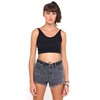 Motel Bally Scoop Back Crop Top in Black