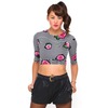 Motel Cherry Mid Sleeve Crop Top in Rose Wave