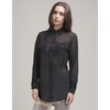 Motel Cilla Point Collar Sheer Shirt in Black