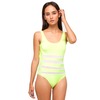 Motel Citrine Mesh Panel Swimsuit in Yellow