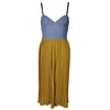 Motel Crissy Denim Bustier Midi Dress in Mustard