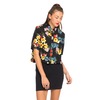 Motel Emily Cropped Shirt in Fuji Repeat Black