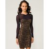 Motel Gabrielle Sweetheart Mesh Dress in Leopard