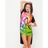 Motel Iris Step Hem Dress in Rainbow Shiva Print