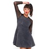 Motel Margie Denim Skater Dress in Black Wash