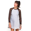 Motel Margie Denim Skater Dress in Grey Wash