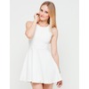 Motel Patsie Textured Skater Dress in White Airtex