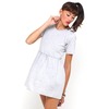 Motel Penny Babydoll Dress in Grey Wash Denim