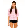 Motel Prana T Shirt Blouse in Gingham Pink