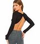 Motel Rosalee Open Back Crop Top in Black