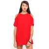 Motel Savannah Cold Shoulder Dress in Red