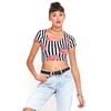 Motel Tabby Crop Tee in Pink Rose Stripe Print