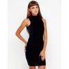 Motel Zabby Turtleneck Dress in Navy Velvet