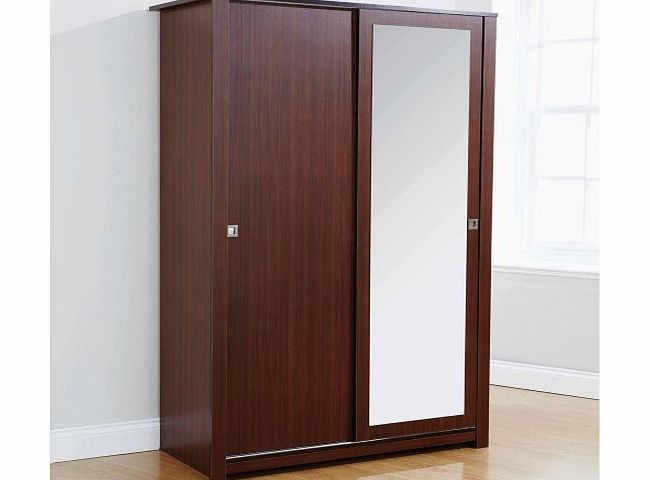 Oakdale 2 Door Sliding Wardrobe With Mirror In Walnut FREE DELIVERY