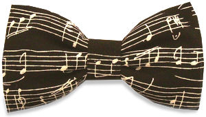 Music Notes Black Bow Tie