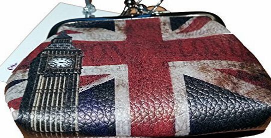 My London Souvenirs London England Distressed Union Jack Coin Purse Souvenir! Souvenir / Speicher / Memoria! Highly Collectible Coin Purse! British UK Collectible Souvenir! A Unique and Stylish Souvenir! Porte-Monnaie / 