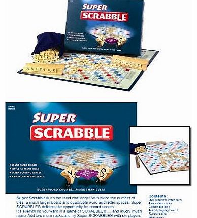 New Super Wooden Scrabble Board Crossword Game Puzzle