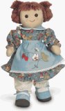 MyDoll Rag Doll Brown Hair, Blue Strawberry Dress - MyDoll