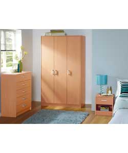 3-Piece 3 Door Wardrobe Package - Beech