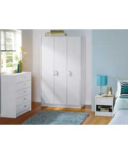 3 Piece 3 Door Wardrobe Package - White