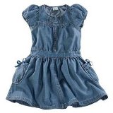 Girls pure cotton denim dress by vertbaudet s/wash denim 5y