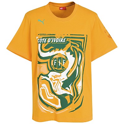 Puma 10-11 Ivory Coast Puma Graphic Tee (Orange)