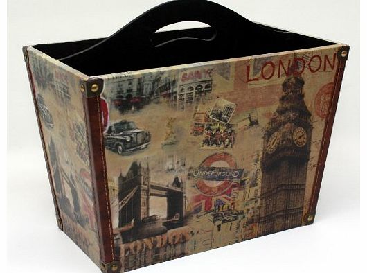 Wooden Magazine Rack of London City