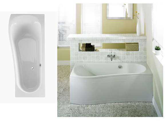 Bath 1700x700mm Space saver Right