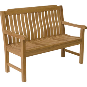 Hampton FSC Teak High Back Wave Bench -