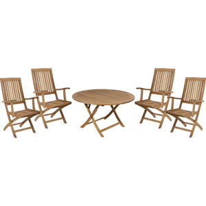 neptune Oxford Teak Round Folding Table - 125cm