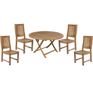 neptune Oxford Teak Round Folding Table 125cm 4