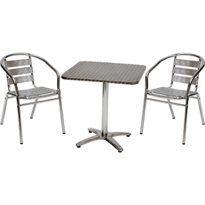 neptune Soho Stainless Steel Square 4-Toe Table